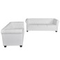 vidaXL Sofás Chesterfield de 2 y 3 plazas cuero sintético blanco vidaXL Sofás Chesterfield de 2 y 3 plazas cuero sintético blanco