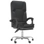 vidaXL Silla de oficina reclinable masaje cuero sintético negro vidaXL Silla de oficina reclinable masaje cuero sintético negro