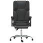 vidaXL Silla de oficina reclinable masaje cuero sintético negro vidaXL Silla de oficina reclinable masaje cuero sintético negro