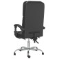 vidaXL Silla de oficina reclinable masaje cuero sintético negro vidaXL Silla de oficina reclinable masaje cuero sintético negro