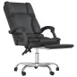 vidaXL Silla de oficina reclinable masaje cuero sintético negro vidaXL Silla de oficina reclinable masaje cuero sintético negro