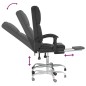 vidaXL Silla de oficina reclinable masaje cuero sintético negro vidaXL Silla de oficina reclinable masaje cuero sintético negro