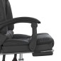 vidaXL Silla de oficina reclinable masaje cuero sintético negro vidaXL Silla de oficina reclinable masaje cuero sintético negro