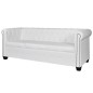vidaXL Sofás Chesterfield de 2 y 3 plazas cuero sintético blanco vidaXL Sofás Chesterfield de 2 y 3 plazas cuero sintético blanco