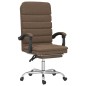 vidaXL Silla de oficina reclinable con masaje de tela marrón vidaXL Silla de oficina reclinable con masaje de tela marrón