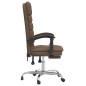 vidaXL Silla de oficina reclinable con masaje de tela marrón vidaXL Silla de oficina reclinable con masaje de tela marrón