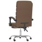 vidaXL Silla de oficina reclinable con masaje de tela marrón vidaXL Silla de oficina reclinable con masaje de tela marrón