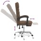 vidaXL Silla de oficina reclinable con masaje de tela marrón vidaXL Silla de oficina reclinable con masaje de tela marrón