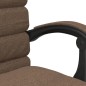 vidaXL Silla de oficina reclinable con masaje de tela marrón vidaXL Silla de oficina reclinable con masaje de tela marrón
