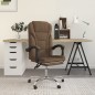 vidaXL Silla de oficina reclinable de tela marrón vidaXL Silla de oficina reclinable de tela marrón