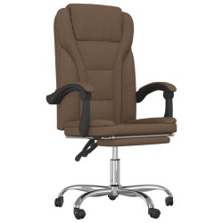 vidaXL Silla de oficina reclinable de tela marrón