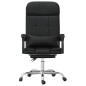 vidaXL Silla de oficina reclinable masaje cuero sintético negro vidaXL Silla de oficina reclinable masaje cuero sintético negro
