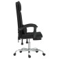 vidaXL Silla de oficina reclinable masaje cuero sintético negro vidaXL Silla de oficina reclinable masaje cuero sintético negro