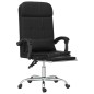 vidaXL Silla de oficina reclinable masaje cuero sintético negro vidaXL Silla de oficina reclinable masaje cuero sintético negro