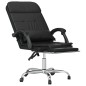 vidaXL Silla de oficina reclinable masaje cuero sintético negro vidaXL Silla de oficina reclinable masaje cuero sintético negro