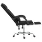 vidaXL Silla de oficina reclinable masaje cuero sintético negro vidaXL Silla de oficina reclinable masaje cuero sintético negro