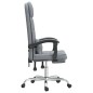 vidaXL Silla de oficina reclinable con masaje de tela gris claro