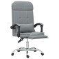 vidaXL Silla de oficina reclinable con masaje de tela gris claro