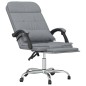 vidaXL Silla de oficina reclinable con masaje de tela gris claro
