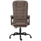 vidaXL Silla de oficina reclinable masaje cuero sintético marrón