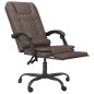 vidaXL Silla de oficina reclinable masaje cuero sintético marrón