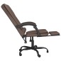 vidaXL Silla de oficina reclinable masaje cuero sintético marrón