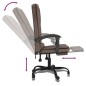 vidaXL Silla de oficina reclinable masaje cuero sintético marrón