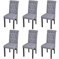 vidaXL Sillas de comedor 6 unidades tela gris claro