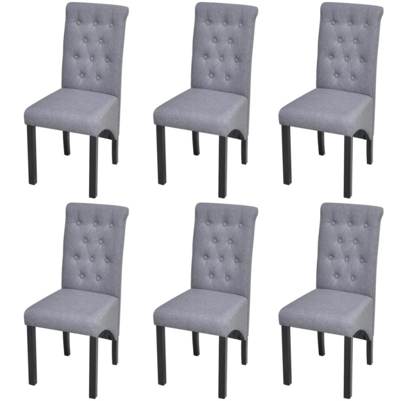 vidaXL Sillas de comedor 6 unidades tela gris claro vidaXL Sillas de comedor 6 unidades tela gris claro