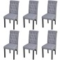 vidaXL Sillas de comedor 6 unidades tela gris claro vidaXL Sillas de comedor 6 unidades tela gris claro