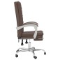 vidaXL Silla de oficina reclinable cuero sintético marrón vidaXL Silla de oficina reclinable cuero sintético marrón