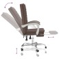 vidaXL Silla de oficina reclinable cuero sintético marrón vidaXL Silla de oficina reclinable cuero sintético marrón