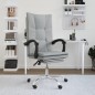 vidaXL Silla de oficina reclinable de tela gris claro