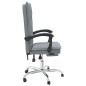 vidaXL Silla de oficina reclinable de tela gris claro