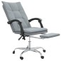 vidaXL Silla de oficina reclinable de tela gris claro