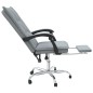 vidaXL Silla de oficina reclinable de tela gris claro