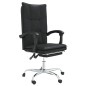vidaXL Silla de oficina reclinable cuero sintético negro vidaXL Silla de oficina reclinable cuero sintético negro