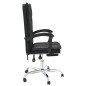 vidaXL Silla de oficina reclinable cuero sintético negro vidaXL Silla de oficina reclinable cuero sintético negro