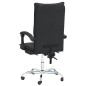 vidaXL Silla de oficina reclinable cuero sintético negro vidaXL Silla de oficina reclinable cuero sintético negro