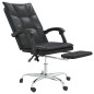 vidaXL Silla de oficina reclinable cuero sintético negro vidaXL Silla de oficina reclinable cuero sintético negro