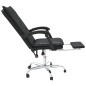 vidaXL Silla de oficina reclinable cuero sintético negro vidaXL Silla de oficina reclinable cuero sintético negro