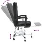 vidaXL Silla de oficina reclinable cuero sintético negro vidaXL Silla de oficina reclinable cuero sintético negro