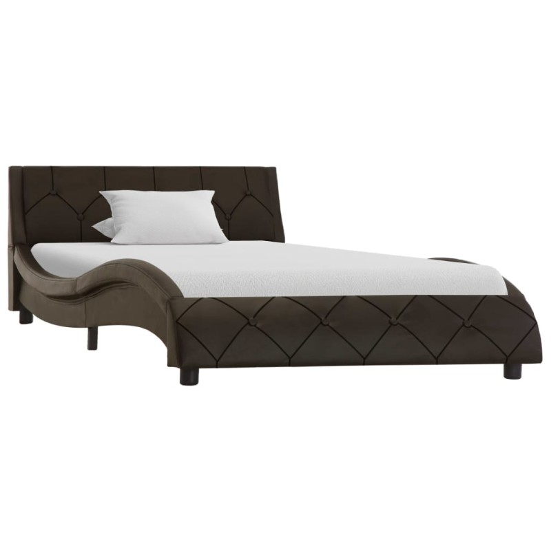 vidaXL Estructura de cama de cuero sintético gris 90x200 cm vidaXL Estructura de cama de cuero sintético gris 90x200 cm