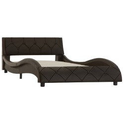 vidaXL Estructura de cama de cuero sintético gris 90x200 cm