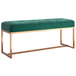 vidaXL Banco de terciopelo verde oscuro 110x36x45 cm