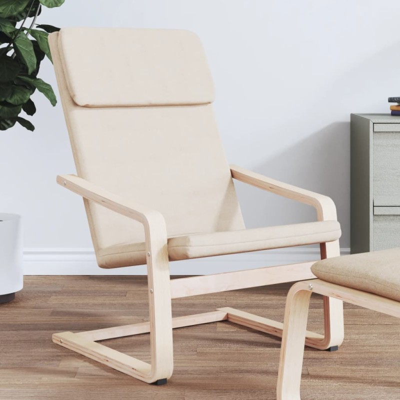 vidaXL Sillón de relax de tela color crema vidaXL Sillón de relax de tela color crema