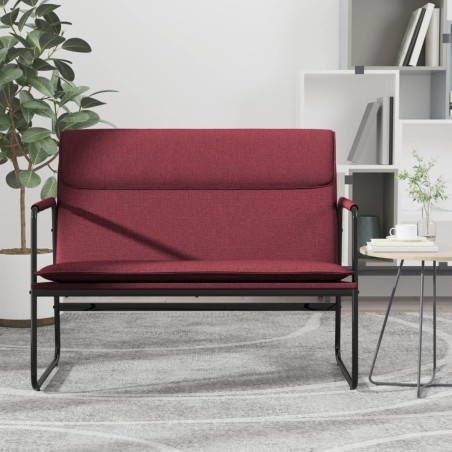 vidaXL Banco de tela rojo tinto 100x64x80 cm