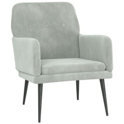 vidaXL Sillón de terciopelo gris claro 62x79x79 cm