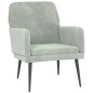 vidaXL Sillón de terciopelo gris claro 62x79x79 cm vidaXL Sillón de terciopelo gris claro 62x79x79 cm
