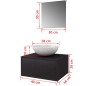 vidaXL Conjunto de mueble y lavabo 3 piezas negro vidaXL Conjunto de mueble y lavabo 3 piezas negro